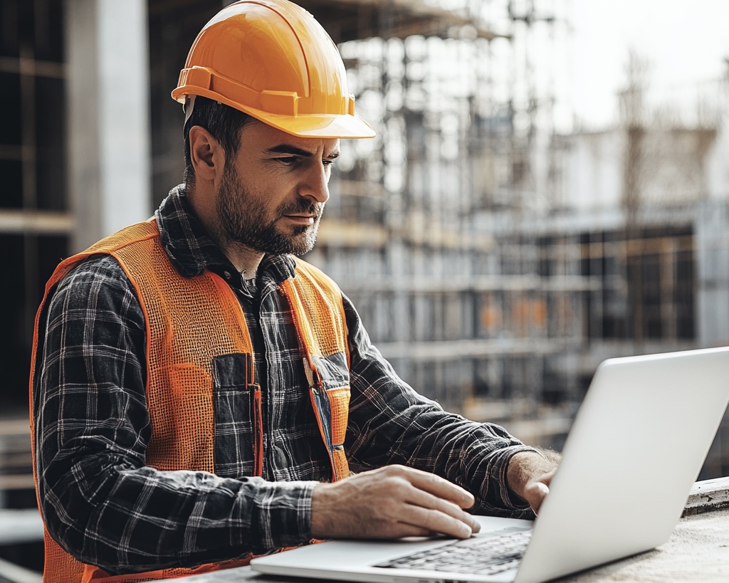 Firmeninhaber auf einer Baustelle der die Website Betreuung an web:geschichten auslagert.